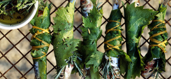Sardinas en hojas de parra